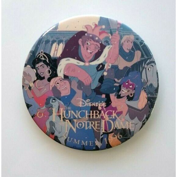Disney Hunchback Of Notre Dame 3" Large Button Badge Vintage 1996 Original Promo - Picture 1 of 4